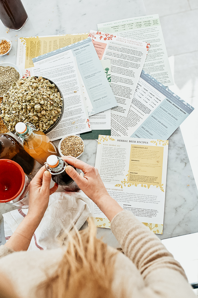 Herbal Academy – The Craft of Herbal Fermentation Course Laminated Fermentation Guides