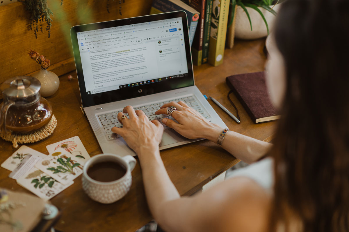 Writing copy Herbal Academy clinical intake