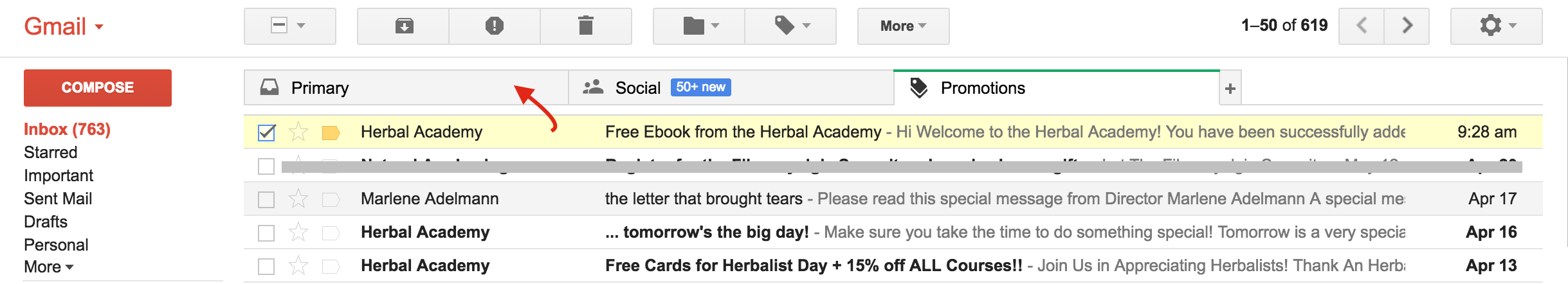 How to move your email from Promotions to Primary tab